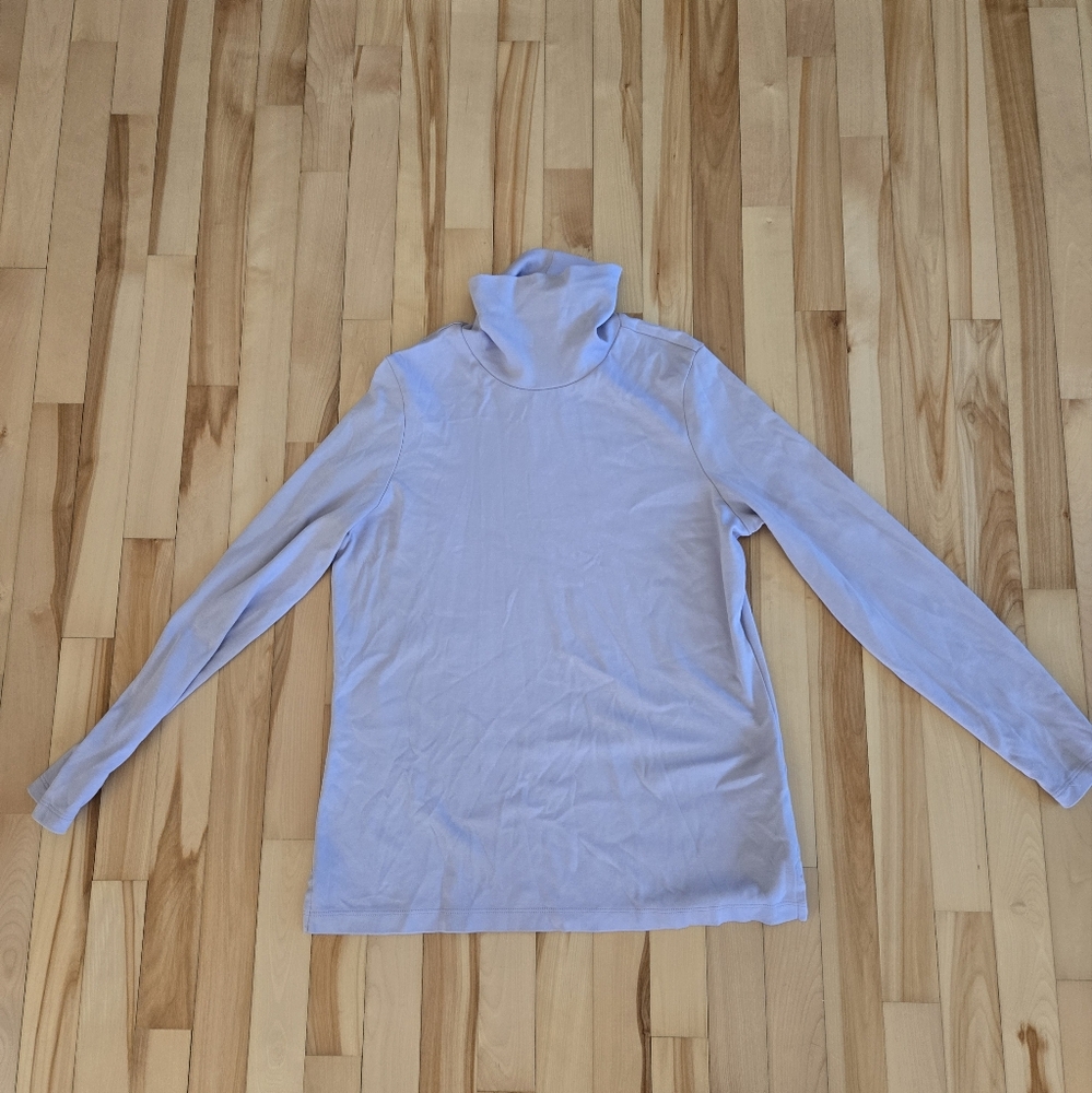 Light Purple Turtleneck Long Sleeve Top Large Lands End
